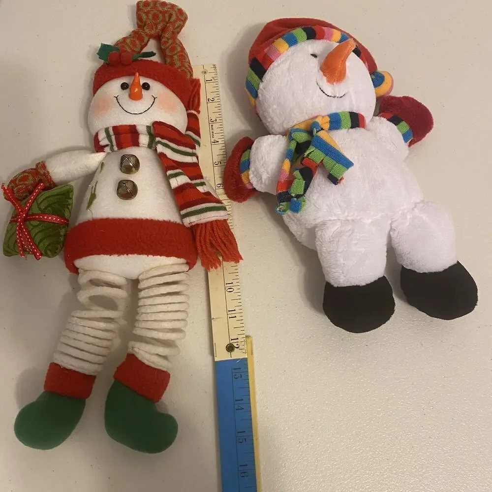 Christmas Tree Door Knob Hanger Snowman Plush Set Of 2 Holiday Home Winter Decor
